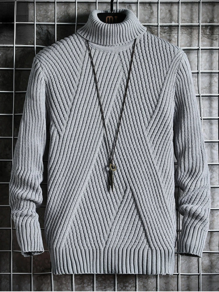 Suéter de cuello alto moderno e informal para hombre