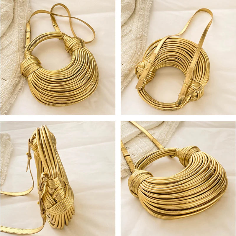 Bolso de noche de lujo con tejido de cuerda