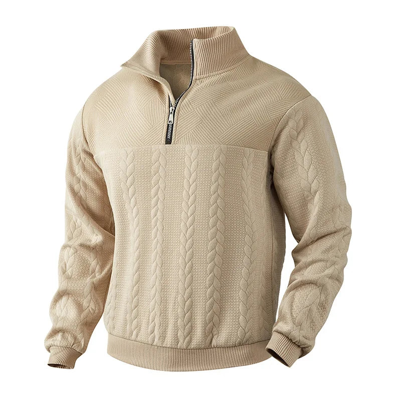 Jersey de punto jacquard con cremallera