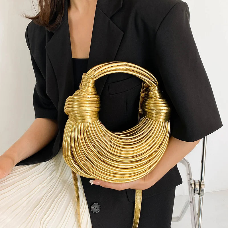 Bolso de noche de lujo con tejido de cuerda