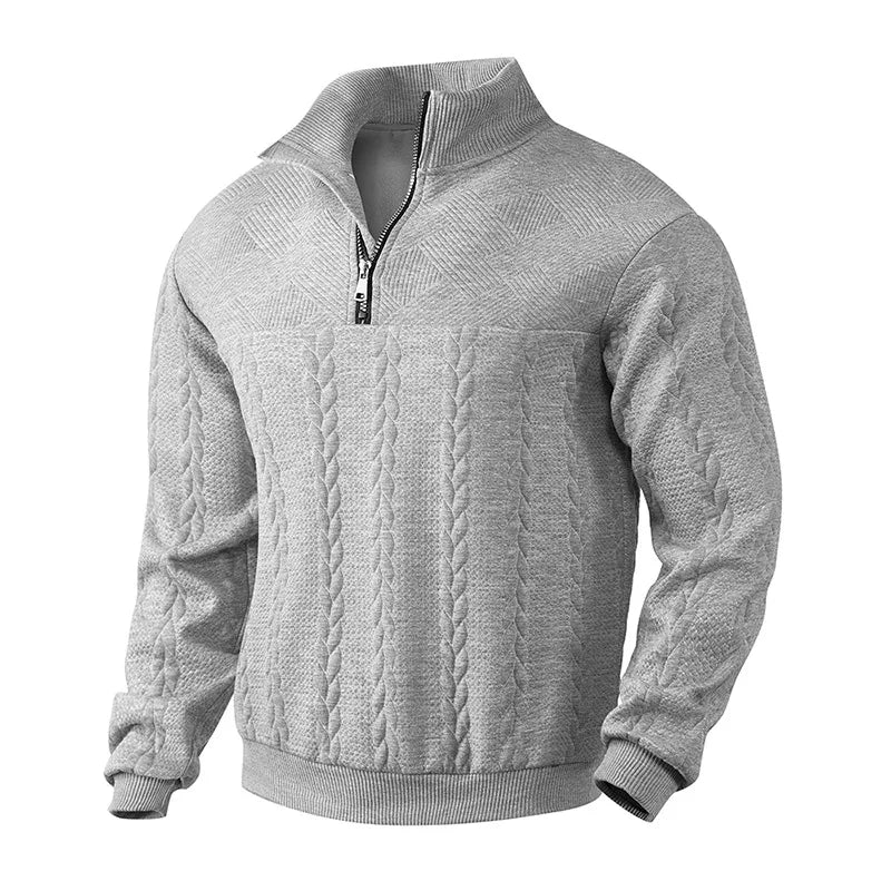 Jersey de punto jacquard con cremallera