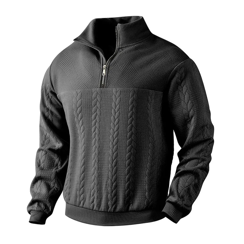 Jersey de punto jacquard con cremallera