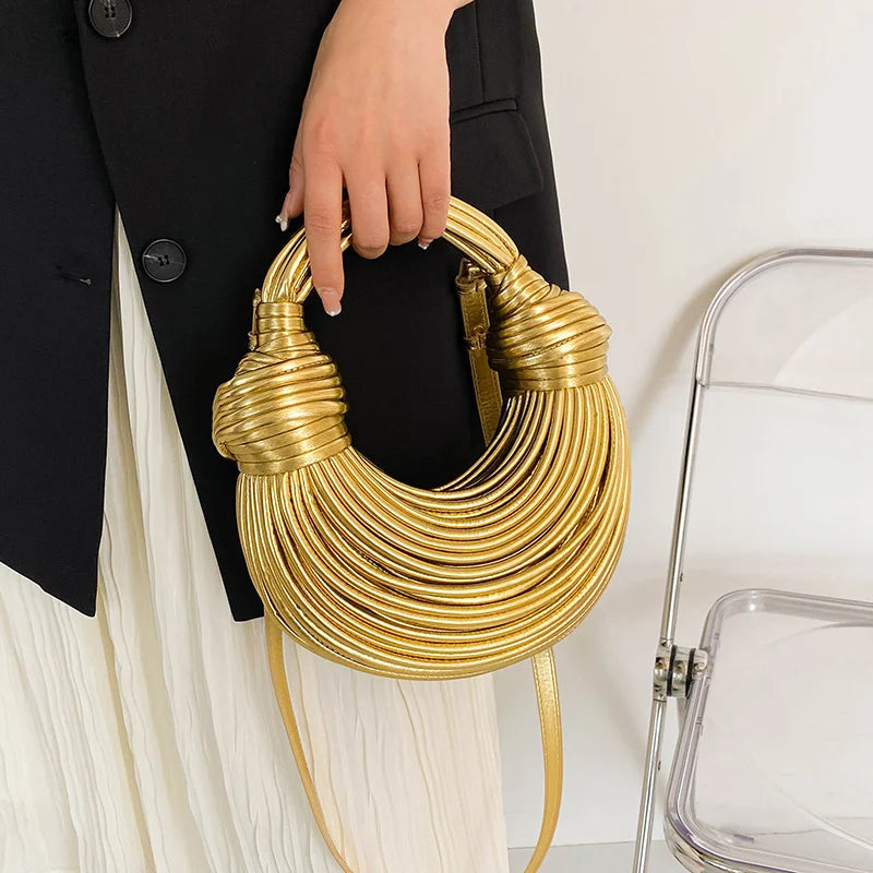 Bolso de noche de lujo con tejido de cuerda