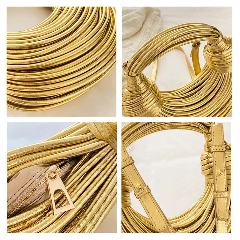 Bolso de noche de lujo con tejido de cuerda