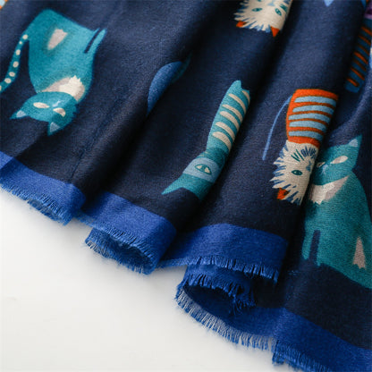 Kitty Love Cotton-Linen Scarf