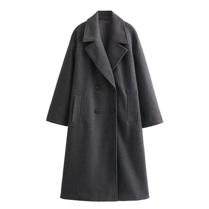 Cozy Elegance Double-Breasted Overcoat