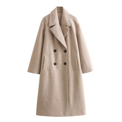 Cozy Elegance Double-Breasted Overcoat