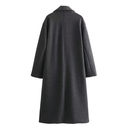 Cozy Elegance Double-Breasted Overcoat