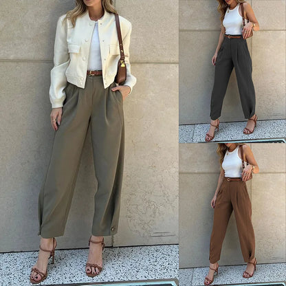 High-Waist Suit Trousers