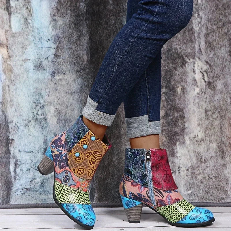 Ethnic Style Pu Leather Boots for Women