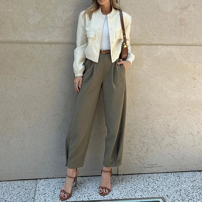 High-Waist Suit Trousers