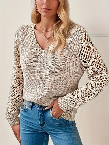 Cozy Vibes V-Neck Knit Sweater