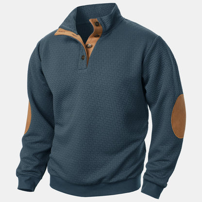 Men's Jacquard Stand Collar Pullover