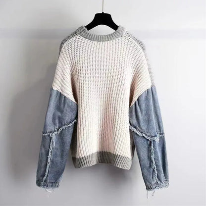 Trendy Patchwork Long Sleeve Sweater