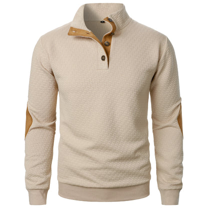 Men's Jacquard Stand Collar Pullover