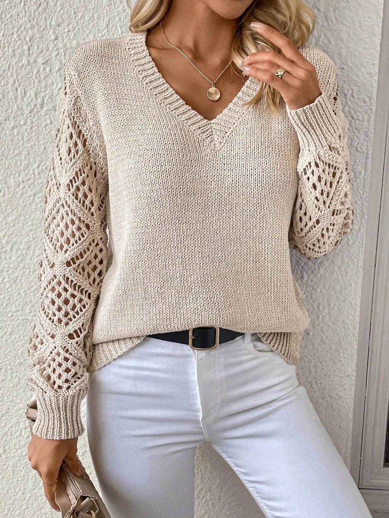 Cozy Vibes V-Neck Knit Sweater