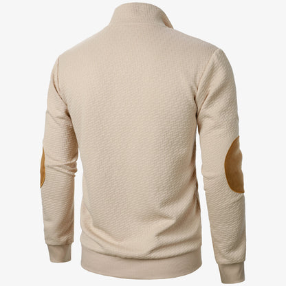 Men's Jacquard Stand Collar Pullover