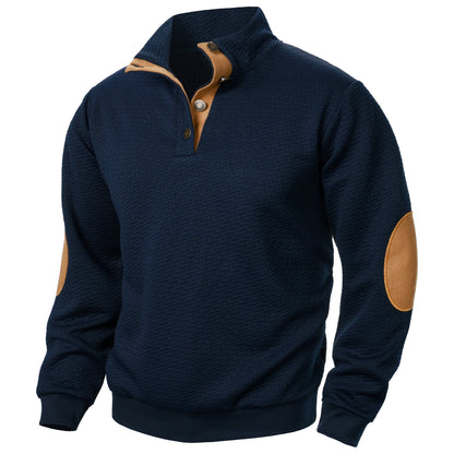 Men's Jacquard Stand Collar Pullover