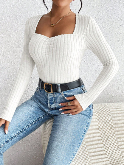 Luxe Knit Diamond Collar Top