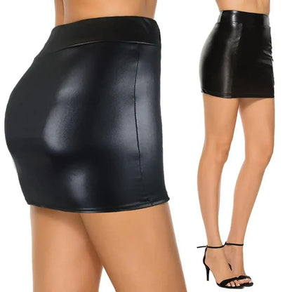 High Waist Matte Faux Leather Bodycon Skirt