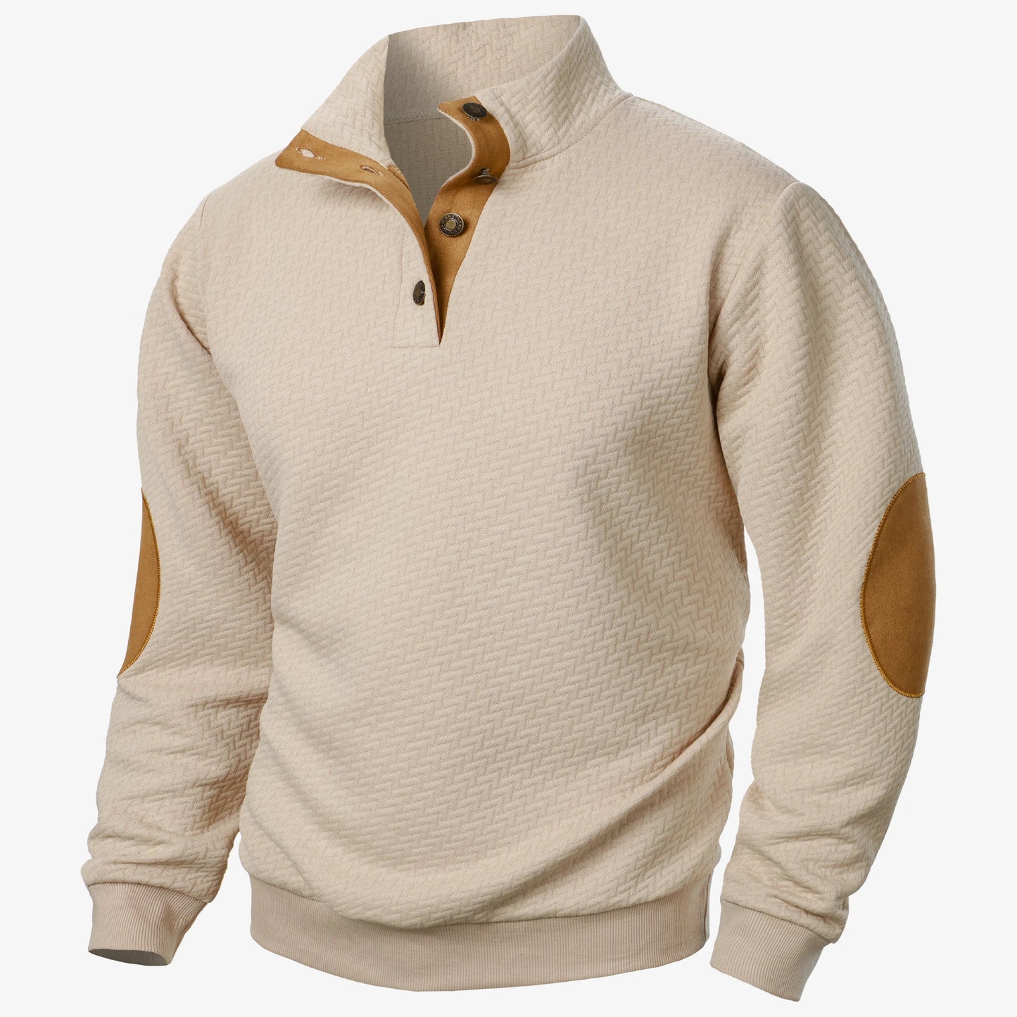 Men's Jacquard Stand Collar Pullover