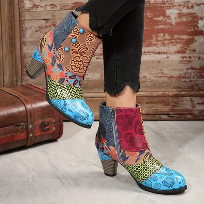 Ethnic Style Pu Leather Boots for Women