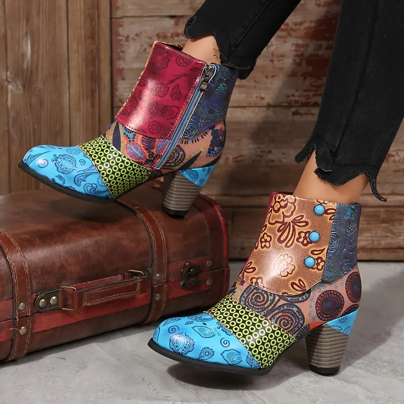 Ethnic Style Pu Leather Boots for Women