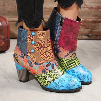 Ethnic Style Pu Leather Boots for Women