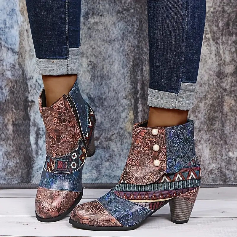 Ethnic Style Pu Leather Boots for Women